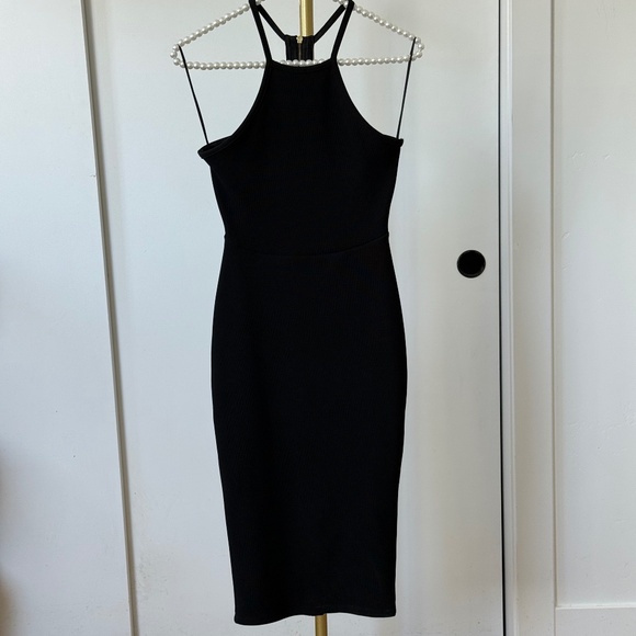 Express Black Halter Midi Dress - Picture 1 of 5